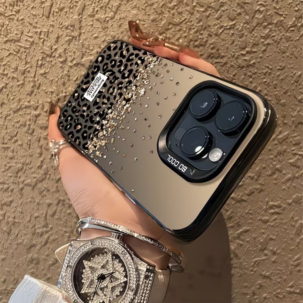 Phone Cases Leopard Print - غطاء هاتف بتصميم جلد الفهد الذهبي