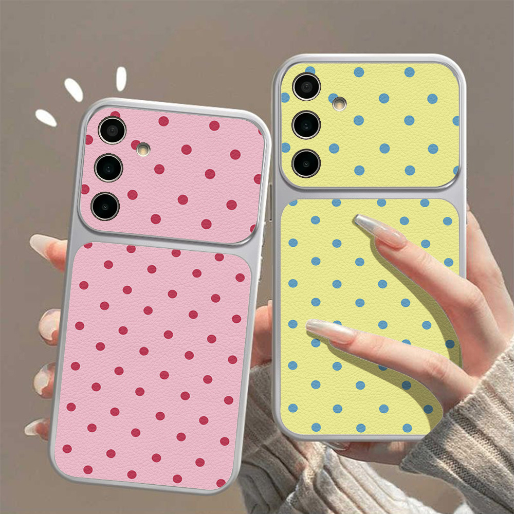 Phone Cases Leather - جراب هاتف جلدي ناعم بنقاط ملونة