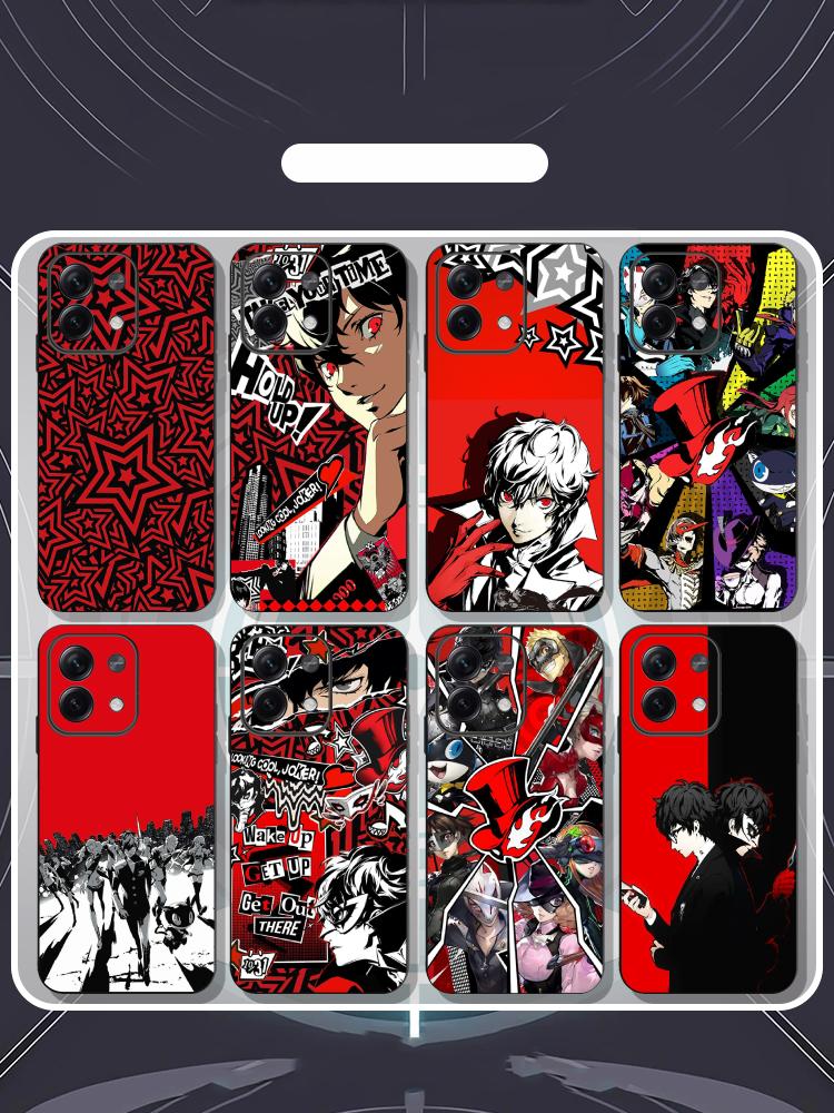 Phone Cases Redmi - جراب هاتف أسود ناعم بتصميم ملصق
