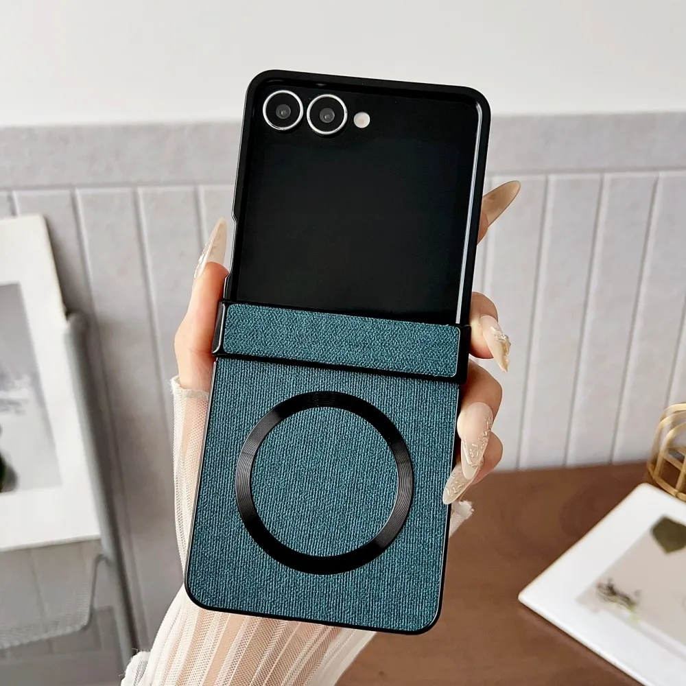Flip Leather Case - حافظة هاتف فاخرة من القماش والجلد