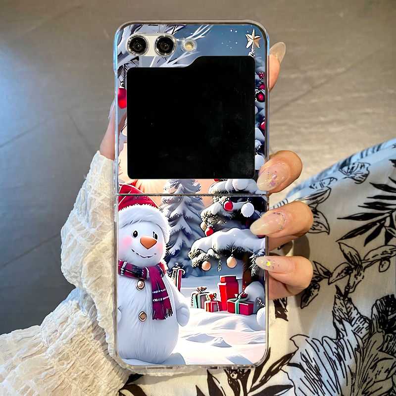 Phone Cases Z Fold 4 - غطاء هاتف بتصميم رجل الثلج والأيل