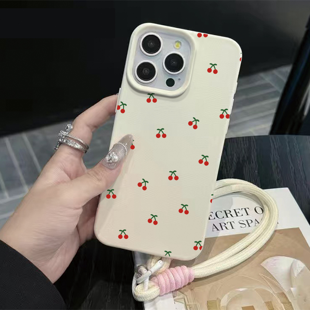 Phone Cases Cherry - جراب هاتف سيليكون مطفأ اللمعة بتصميم