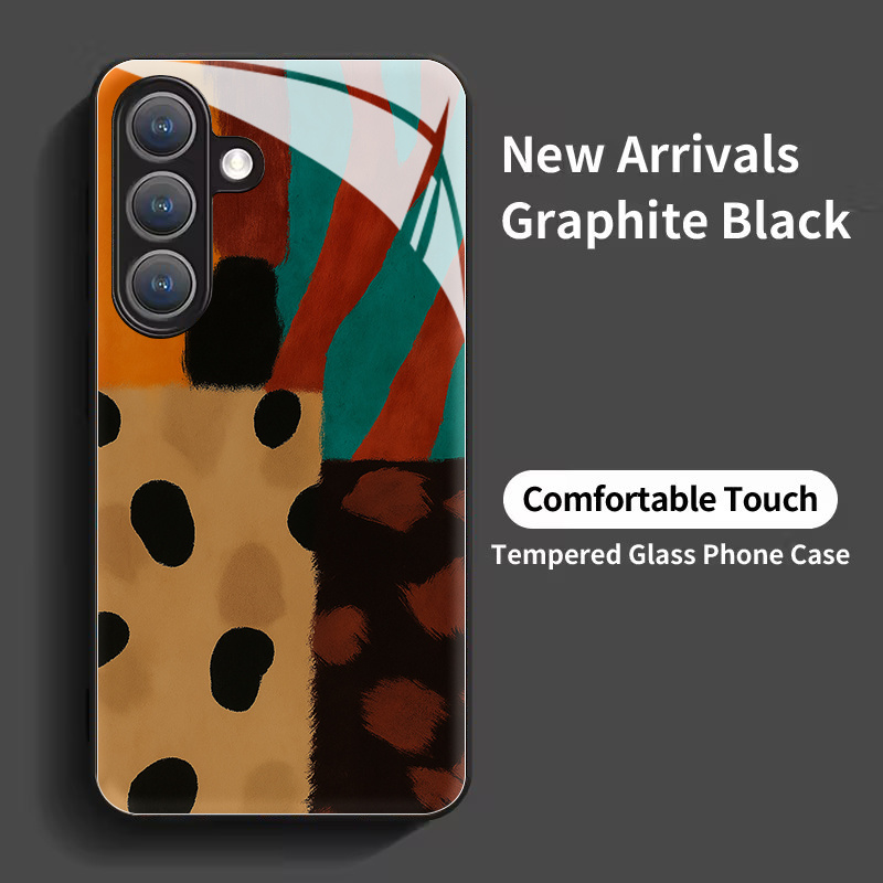 Phone Cases Zebra - غطاء هاتف زجاجي بتصميم مخطط ملون