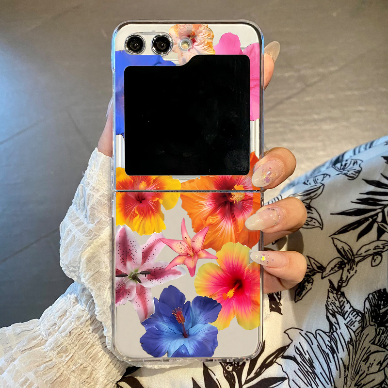 Phone Cases Z Fold 4 - واقعية الأزهار طباعة جراب هاتف لسامسونج
