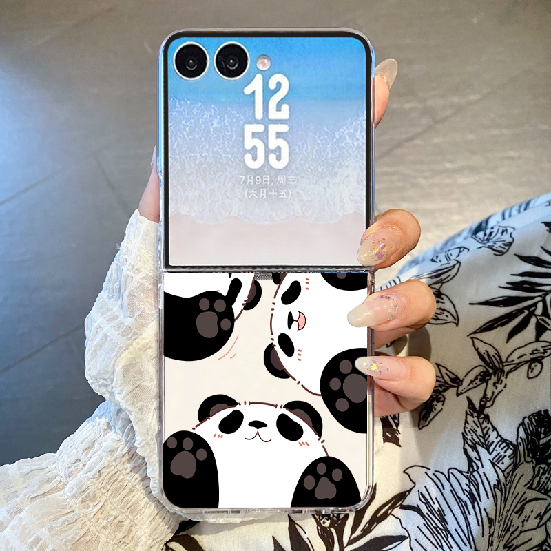 Phone Cases Z Fold 4 - غطاء هاتف بطبعة باندا لطيفة لسامسونج