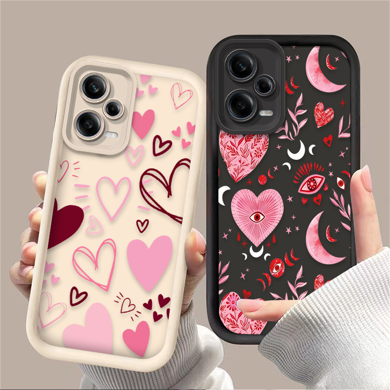 Phone Cases Redmi - غطاء هاتف وردي على شكل قلب