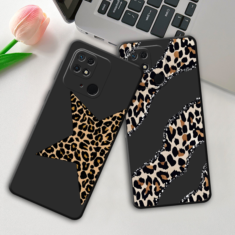 Phone Cases Leopard Print - غطاء هاتف بطبعة الفهد وتصميم النجوم