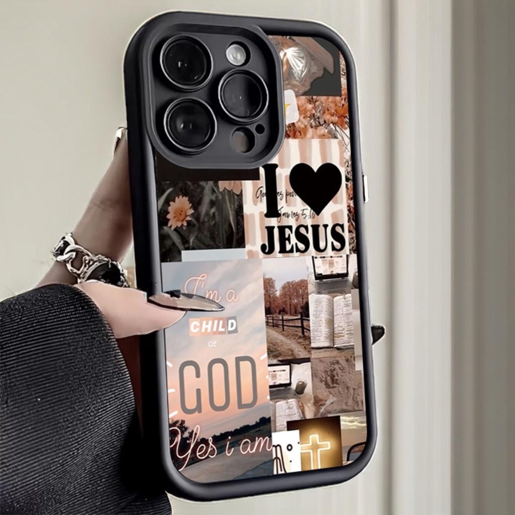 Phone Cases Jesus - يسوع الكولاج نمط سميكة للصدمات جراب