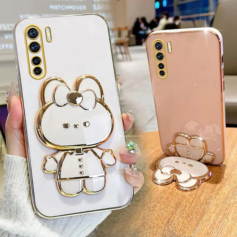 Phone Cases Vogue - 91 مرآة ماكياج لطيف أرنب حامل