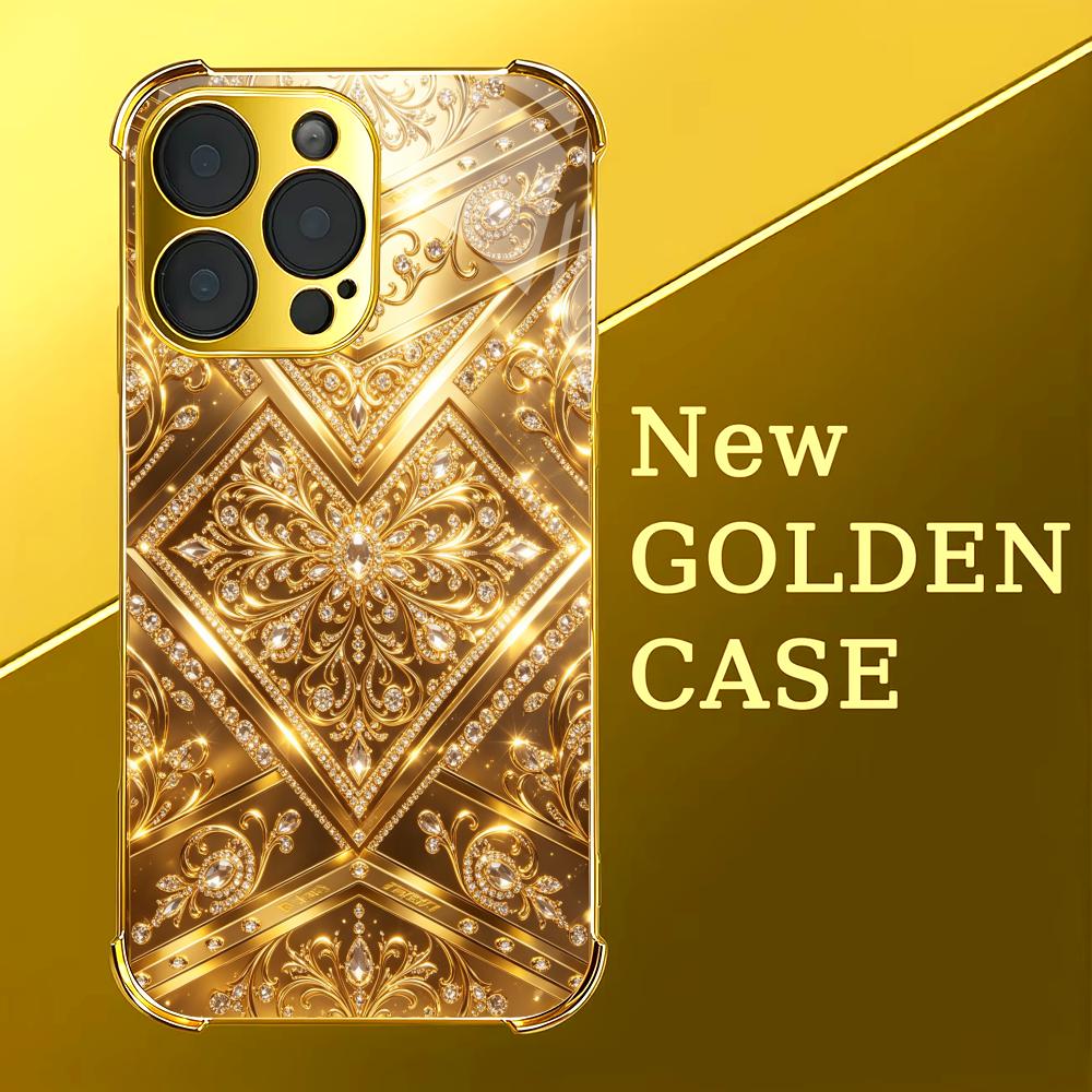 غطاء هاتف زجاجي أنيق ذهبي بتصم - مراجعة Phone Cases Rhode وسعره