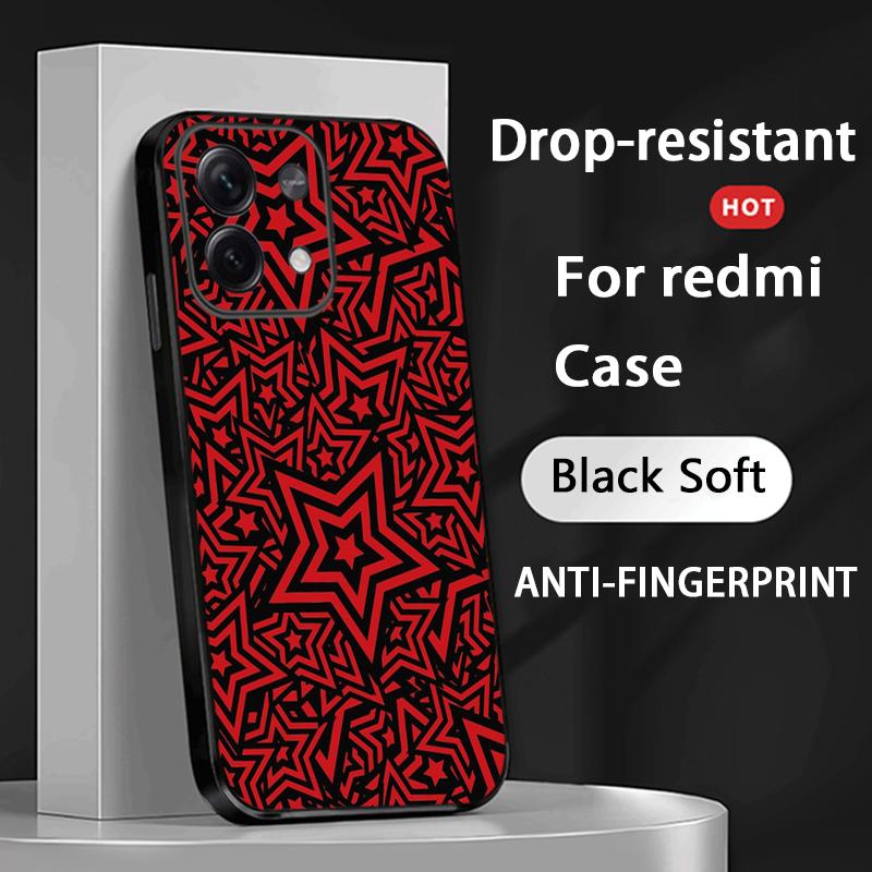 جراب هاتف أسود ناعم بتصميم ملص - مراجعة Phone Cases Redmi وسعره