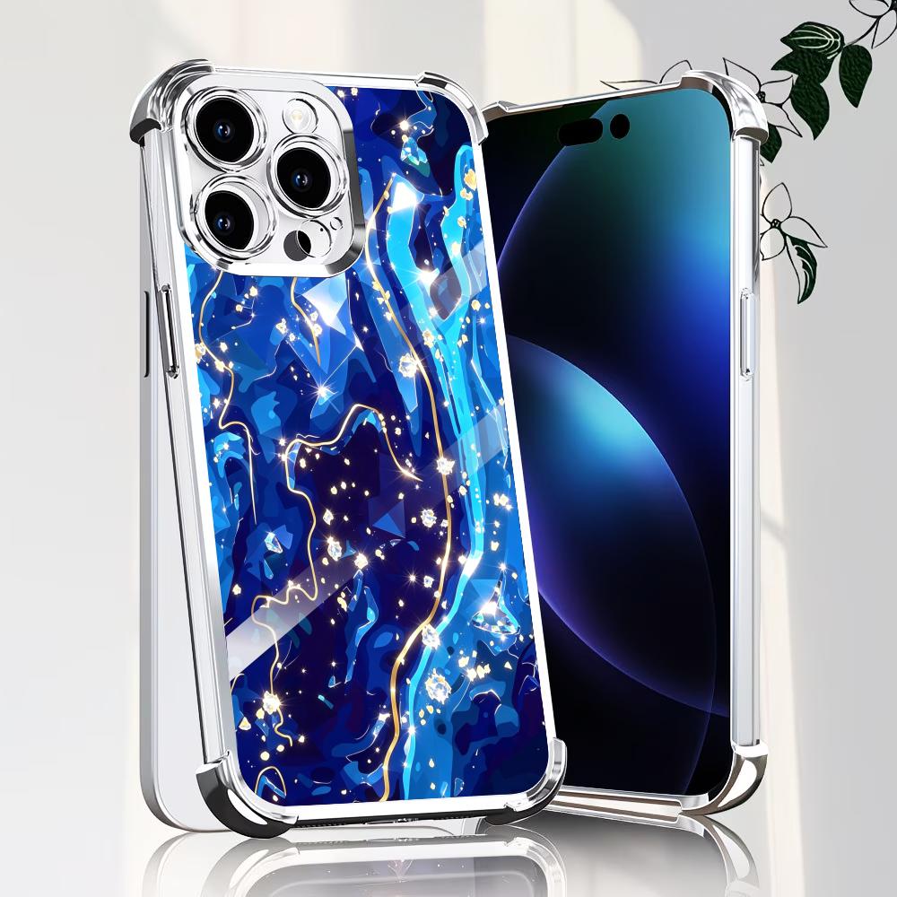 غطاء هاتف زجاجي أنيق بلون أزرق - مراجعة Phone Cases Rhode وسعره