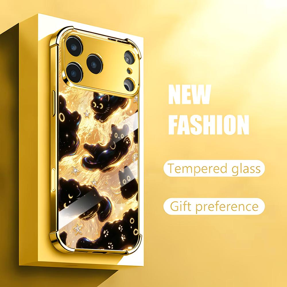 غطاء هاتف زجاجي فاخر ذهبي أسود - مراجعة Phone Cases Rhode وسعره