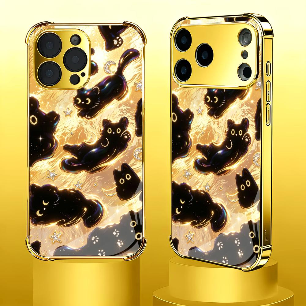غطاء هاتف زجاجي فاخر ذهبي أسود - مراجعة Phone Cases Rhode وسعره