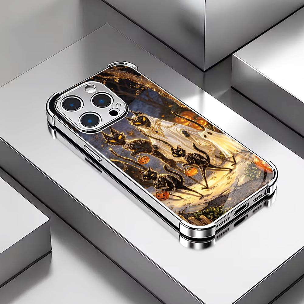جراب هاتف زجاجي بتصميم قطة سود - مراجعة Phone Cases Rhode وسعره