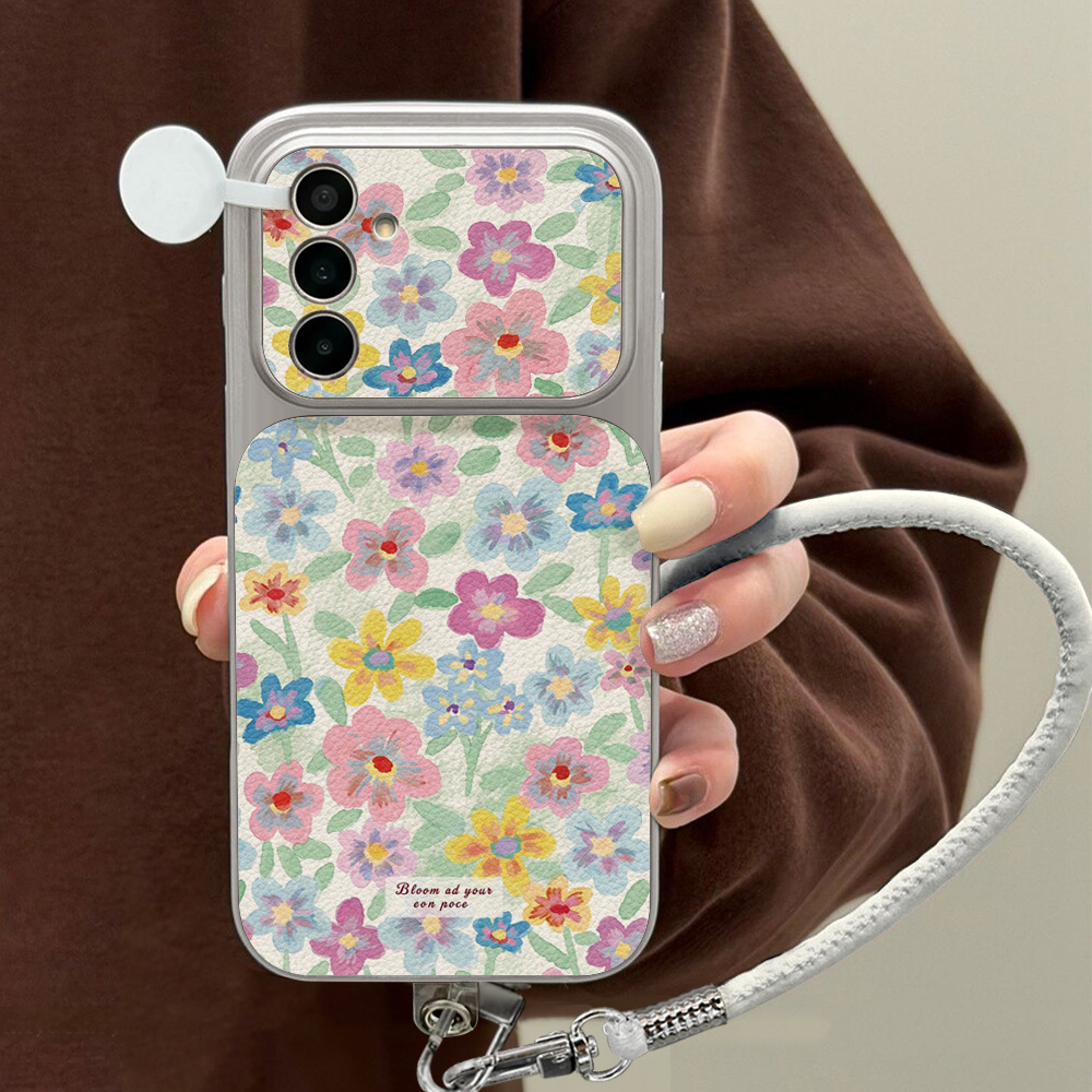 جراب هاتف جلدي ملون بنقشة زهور - مراجعة Phone Cases Leather وسعره