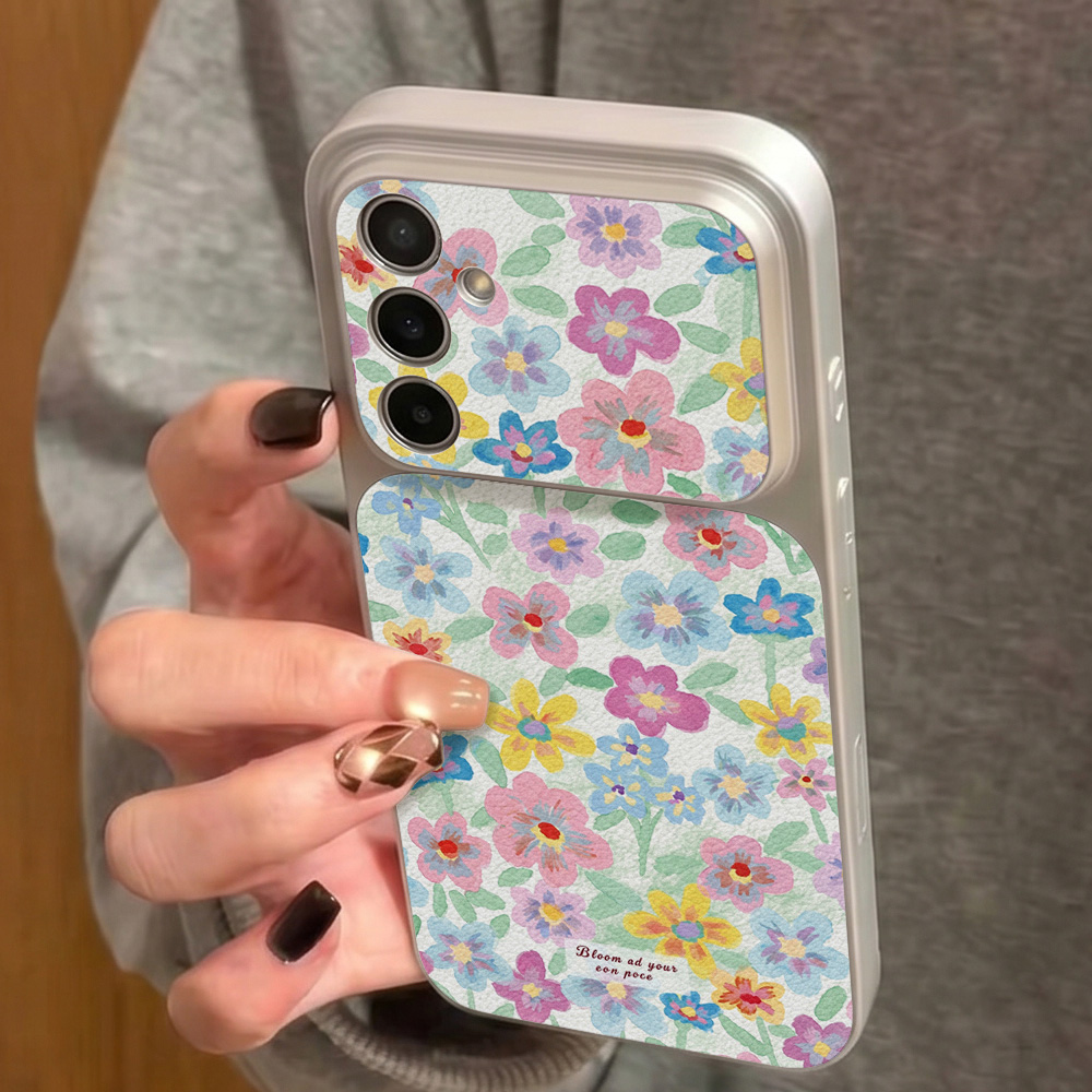 جراب هاتف جلدي ملون بنقشة زهور - مراجعة Phone Cases Leather وسعره