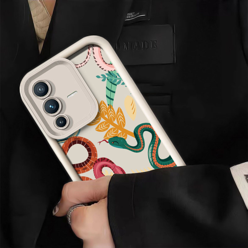 غطاء هاتف فاخر بنقشة جلد الثعب - مراجعة Vivo V40 وسعره