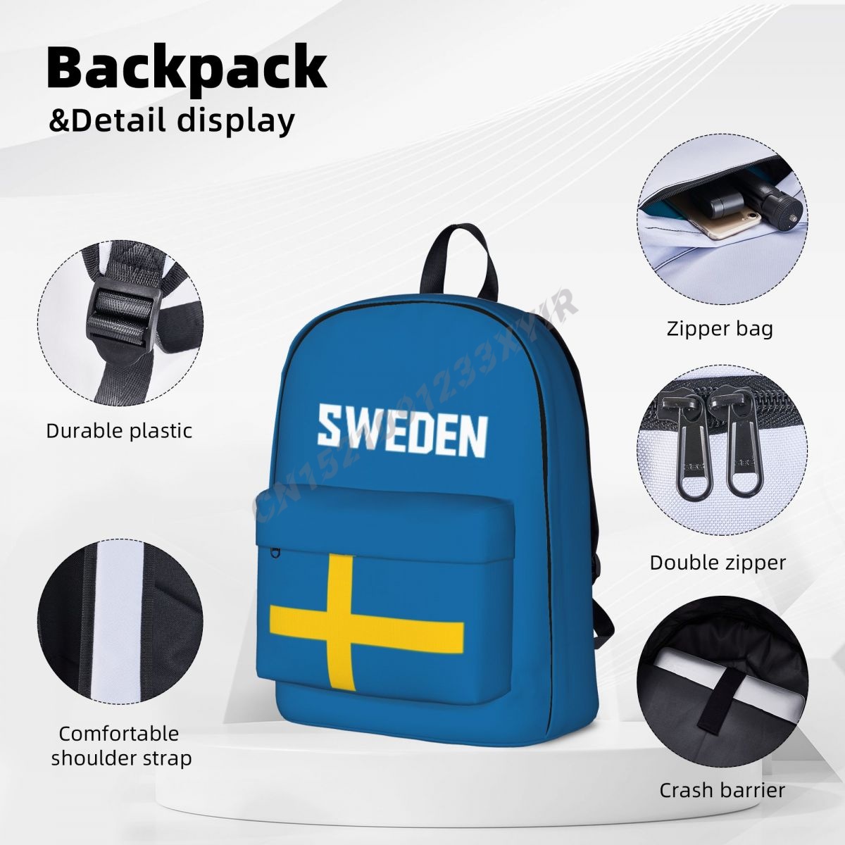 حقيبة ظهر للجنسين بعلم السويد  - مراجعة Phone Cases Sweden وسعره