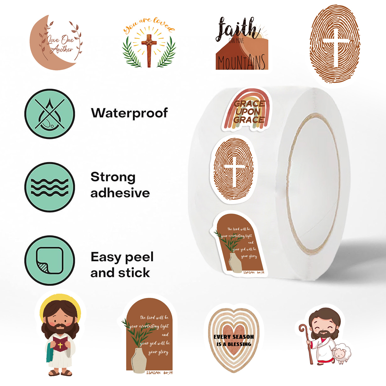 500 قطعة لفة يسوع المسيحية لتق - مراجعة Phone Cases Jesus وسعره